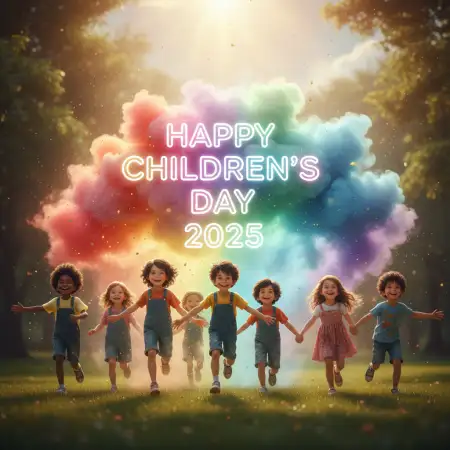 Free Happy Childrens Day 2025 Whatsapp Dp Status Background Download