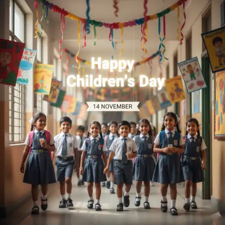 Free Happy Childrens Day Banner For School Wall Background Download