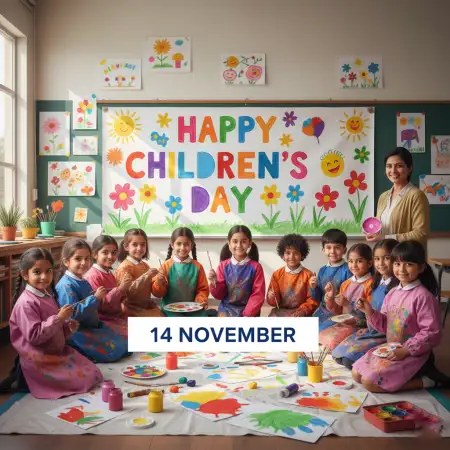 Free Happy Childrens Day Drawing For Competition Background Download