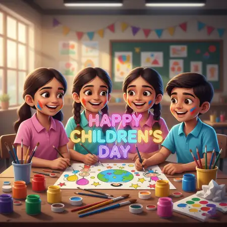Free Happy Childrens Day Template Design For Photoshop Background Download