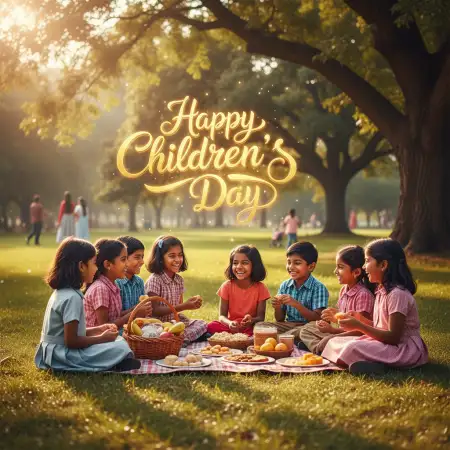 Free Happy Childrens Day Text Style Design 3d Background Download