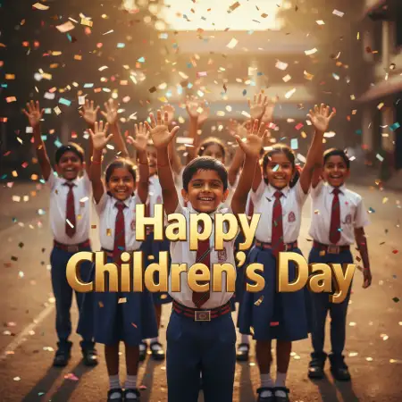 Free Happy Childrens Day Typography Art Design Background Download