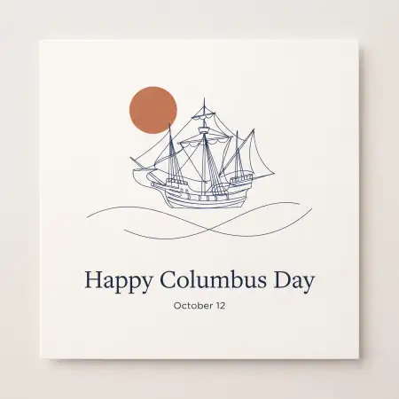 happy columbus day 2026 greeting card design design - Columbus Day
