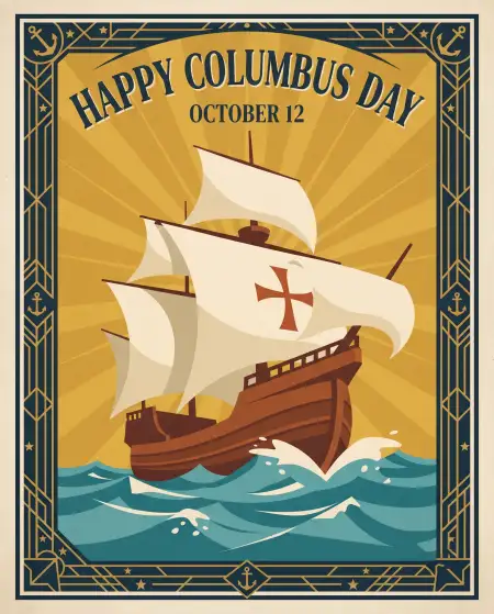 happy columbus day 2026 historical greeting card design - Columbus Day