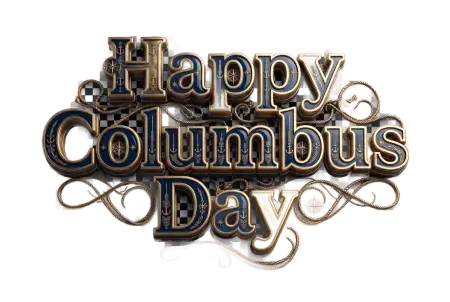 happy columbus day 2026 text png transparent - Columbus Day