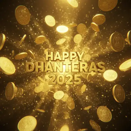 Happy Dhanteras 2025 Golden Light Background - Free Happy Dhanteras 2025 Download