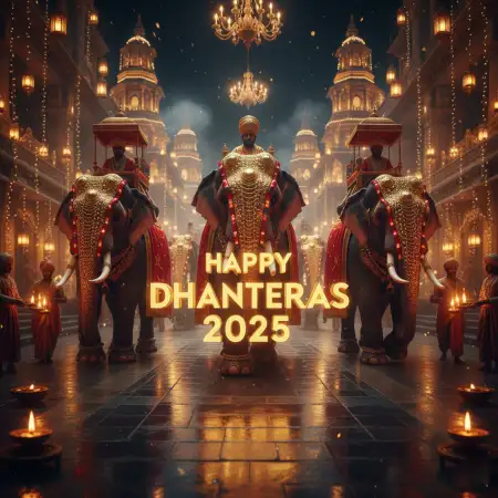 Happy Dhanteras 2025 Wishes In English - Free Happy Dhanteras 2025 Download