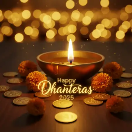 Happy Dhanteras 2025 Wishes In Hindi - Free Happy Dhanteras 2025 Download