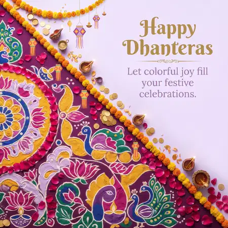 happy dhanteras 2026 rangoli - Happy Dhanteras 2026
