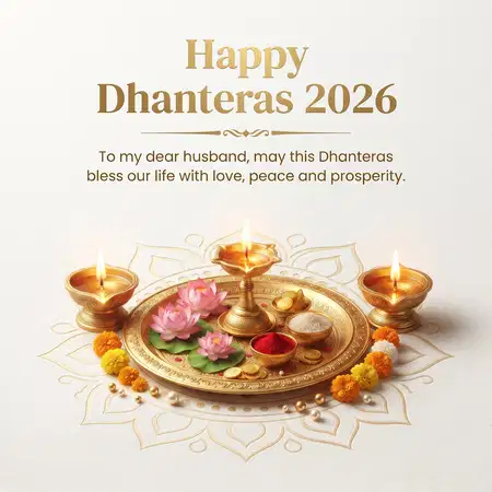 happy dhanteras 2026 wishes for husband - Happy Dhanteras 2026