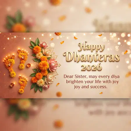 happy dhanteras 2026 wishes for sister - Happy Dhanteras 2026