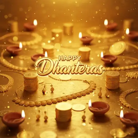 Happy Dhanteras Greeting Card With Name Edit - Free Card Download