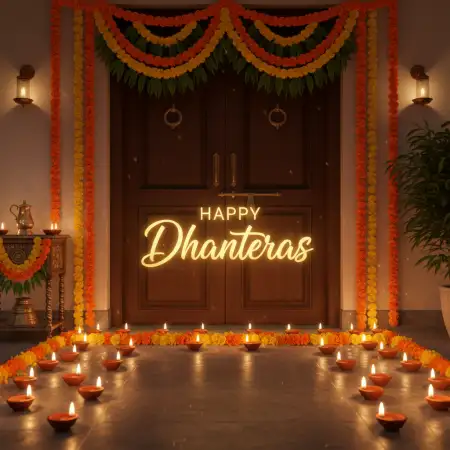 Free Happy Dhanteras Greeting In English And Hindi Background Download