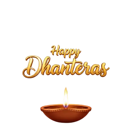 Happy Dhanteras Png With Diya And Flowers - Free Dhanteras Png Download