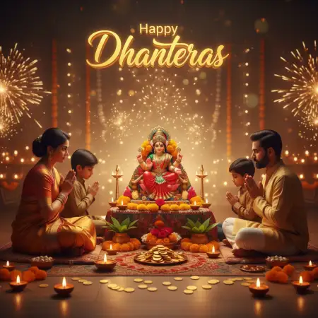 Free Happy Dhanteras Wishes In Bengali Script Background Download