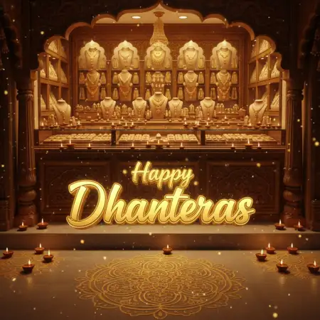 Free Happy Dhanteras Wishes With Kalash Photo Background Download