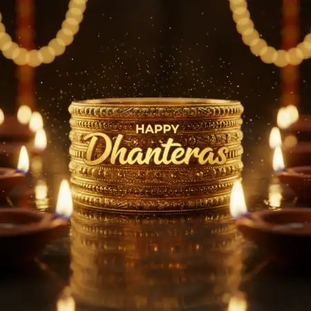 Free Happy Dhanteras Wishes With Laxmi Maa Photo Background Download