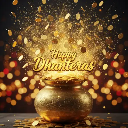 Free Happy Dhanteras Wishes With Money Plant Image Background Download