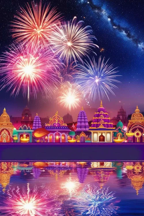 happy diwali 2024 background in traditional red and yellow