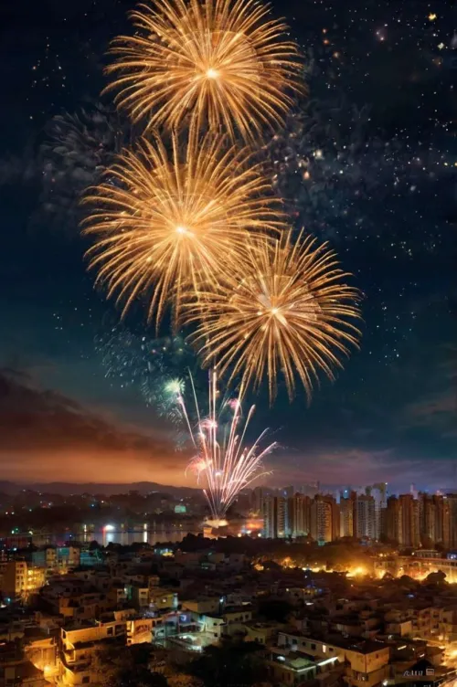 happy diwali 2024 background with sparkles and fireworks