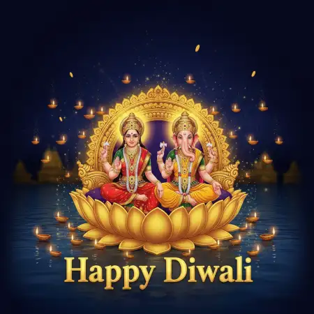 Happy Diwali 2025 Greetings With Lakshmi Ganesh Photo - Free Happy Diwali Greetings 2025 Download