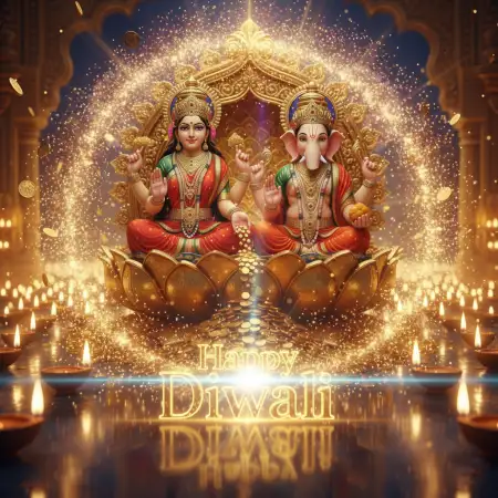 Happy Diwali Message With Lakshmi Ganesh For Whatsapp - Free Happy Diwali Message Download