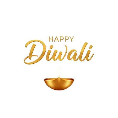 happy diwali png with diya and lights
