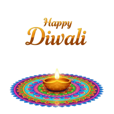 Happy Diwali Png With Rangoli And Diya - Free Happy Diwali Png Download
