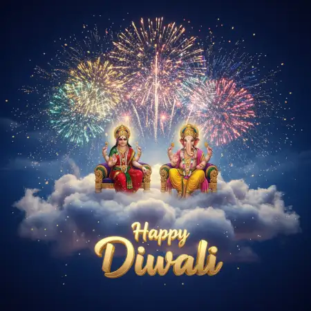 Happy Diwali Poster Design With Lakshmi Ganesh Gold Coin - Free Happy Diwali With Lakshmi Download