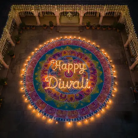 Free Happy Diwali Vector Art With Diya, Rangoli And Light Illustration Background Image Download