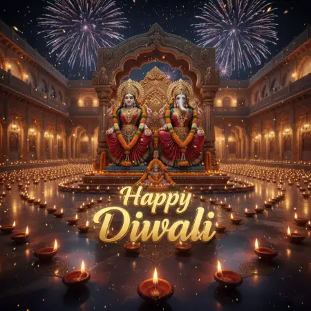 Happy Diwali Wallpaper With Lakshmi And Diyas - Free Happy Diwali With Lakshmi Download