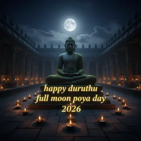 Free Happy Duruthu Full Moon Poya Day 2026 Background Download