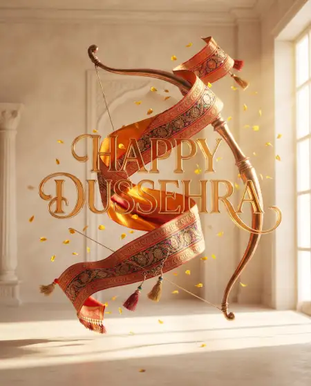happy dussehra 2026 wishes creative 3d typography - Happy Dussehra 2026 Wishes With Colorful Typography