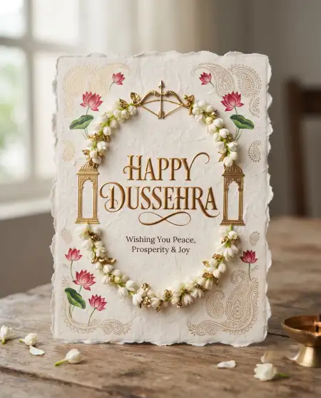 happy dussehra 2026 wishes for boyfriend greeting card