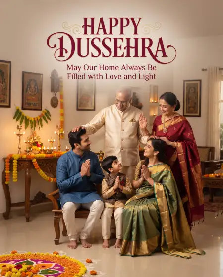 happy dussehra 2026 wishes images for family