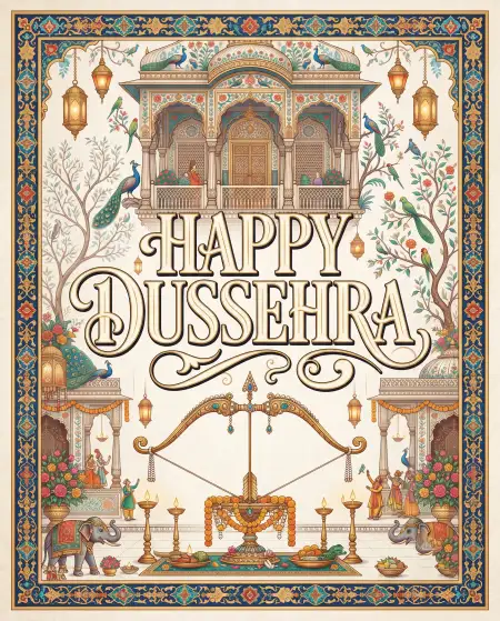 happy dussehra 2026 wishes with beautiful festival artwork - Happy Dussehra 2026 Wishes