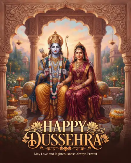 happy dussehra 2026 wishes with lord rama and sita - Happy Dussehra 2026 Wishes