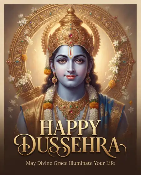 happy dussehra 2026 wishes with lord rama divine portrait - Happy Dussehra 2026 Wishes