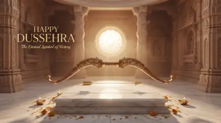 happy dussehra 4k wallpapers with temple