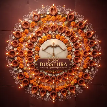 happy dussehra beautiful images with diyas