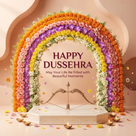 happy dussehra colorful images with golden text