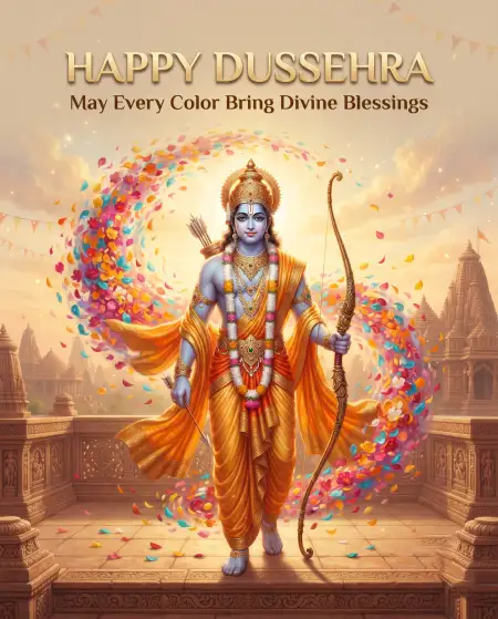 happy dussehra colorful images with lord rama