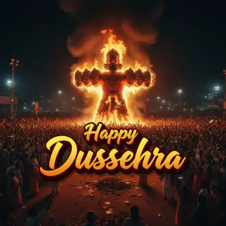 Happy Dussehra Festive Typography Design - Free Happy Dussehra Download