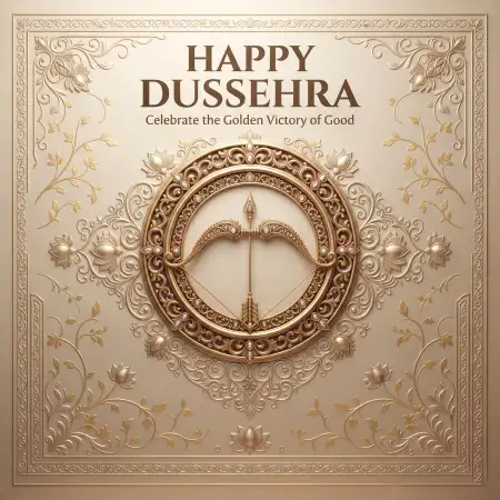 happy dussehra traditional images with religious symbols