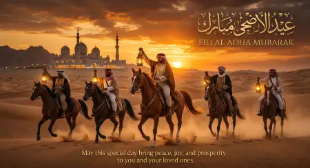 Happy Eid Al Adha Greeting Card 2026 - Free Eid Al Adha Greeting Card 2026 Download