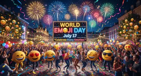 Happy Emoji Celebration Poster - Free World Emoji Day Poster 2026 Download