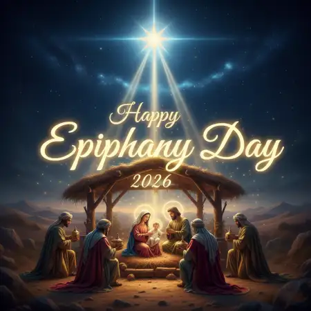 Free Happy Epiphany Day 2026 Religious Greeting Banner Background Download