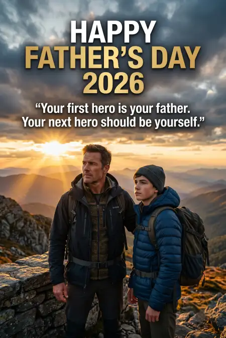 Free Happy Fathers Day 2026 Quote Poster Image Download