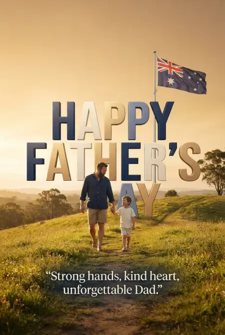 Happy Fathers Day Australia Images With Australian Flag - Free Fathers Day Australia 2026 Download