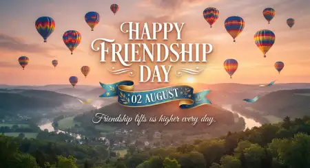 happy friendship day 2026 with balloons